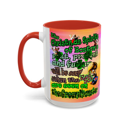 christmas spirits of boston - Accent Mug (color blur)