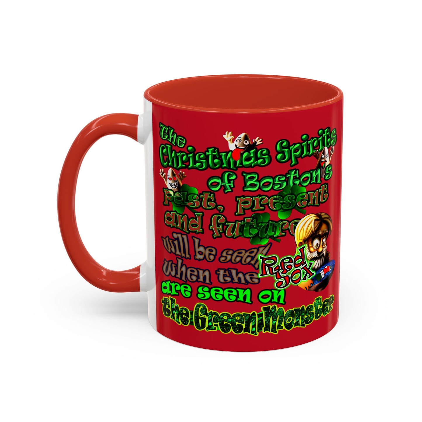 christmas spirits of boston - Accent Mug (dark red)