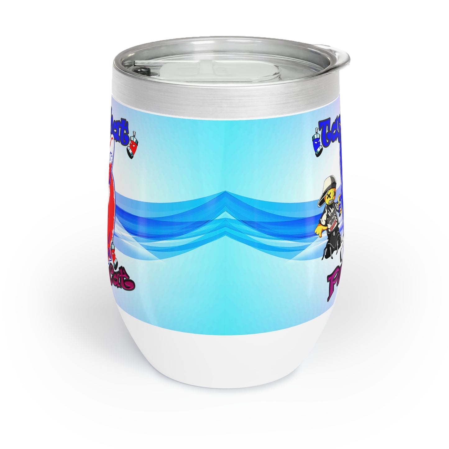 tag that - Chill Wine Tumbler (light blue-pink wave)