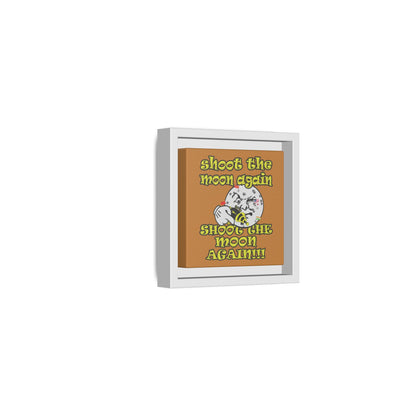 shoot the moon again - framed canvas art (light brown)