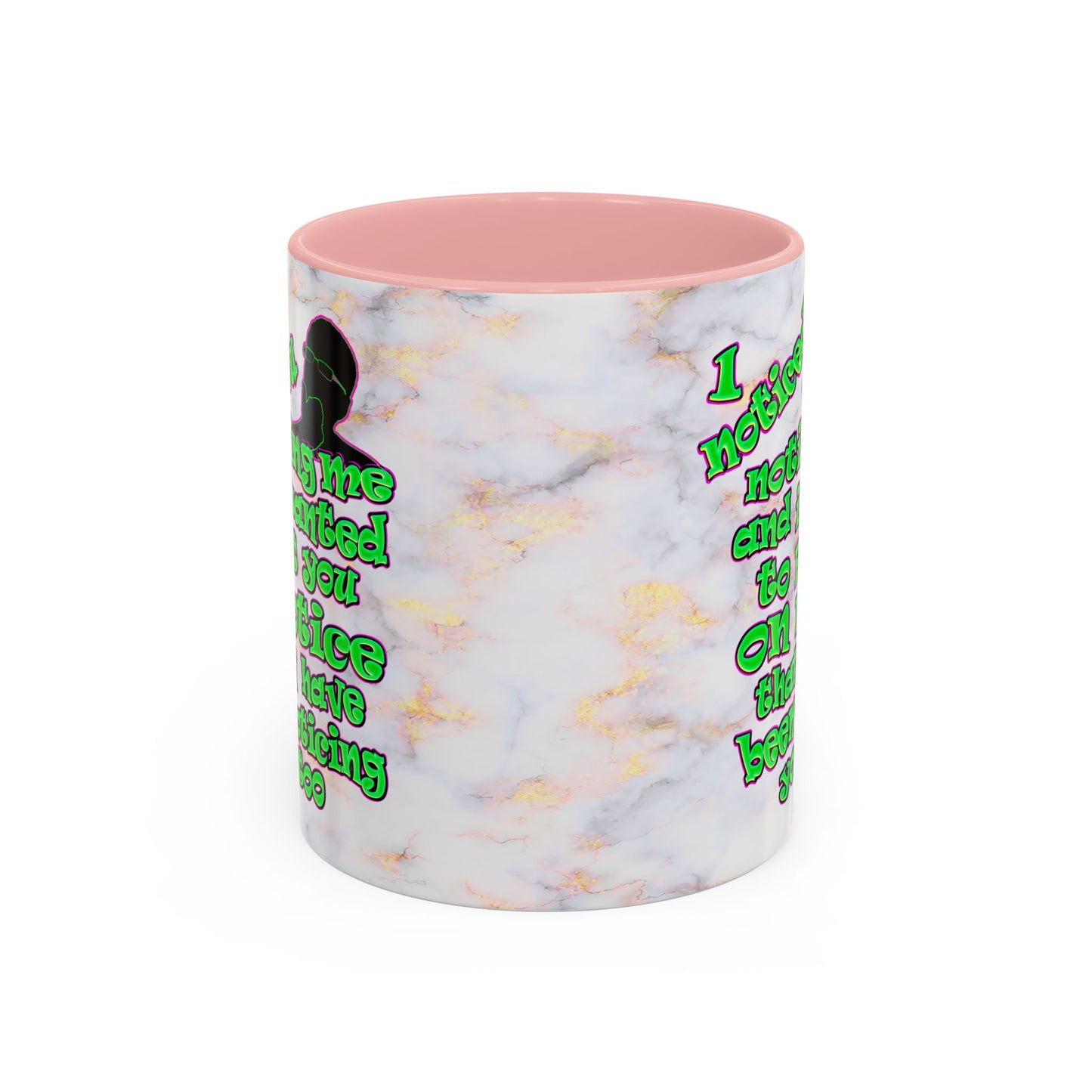 noticed you noticing - Accent Mug (white marble)