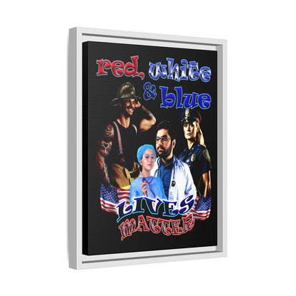 rw&b lives matter - framed canvas art (black)
