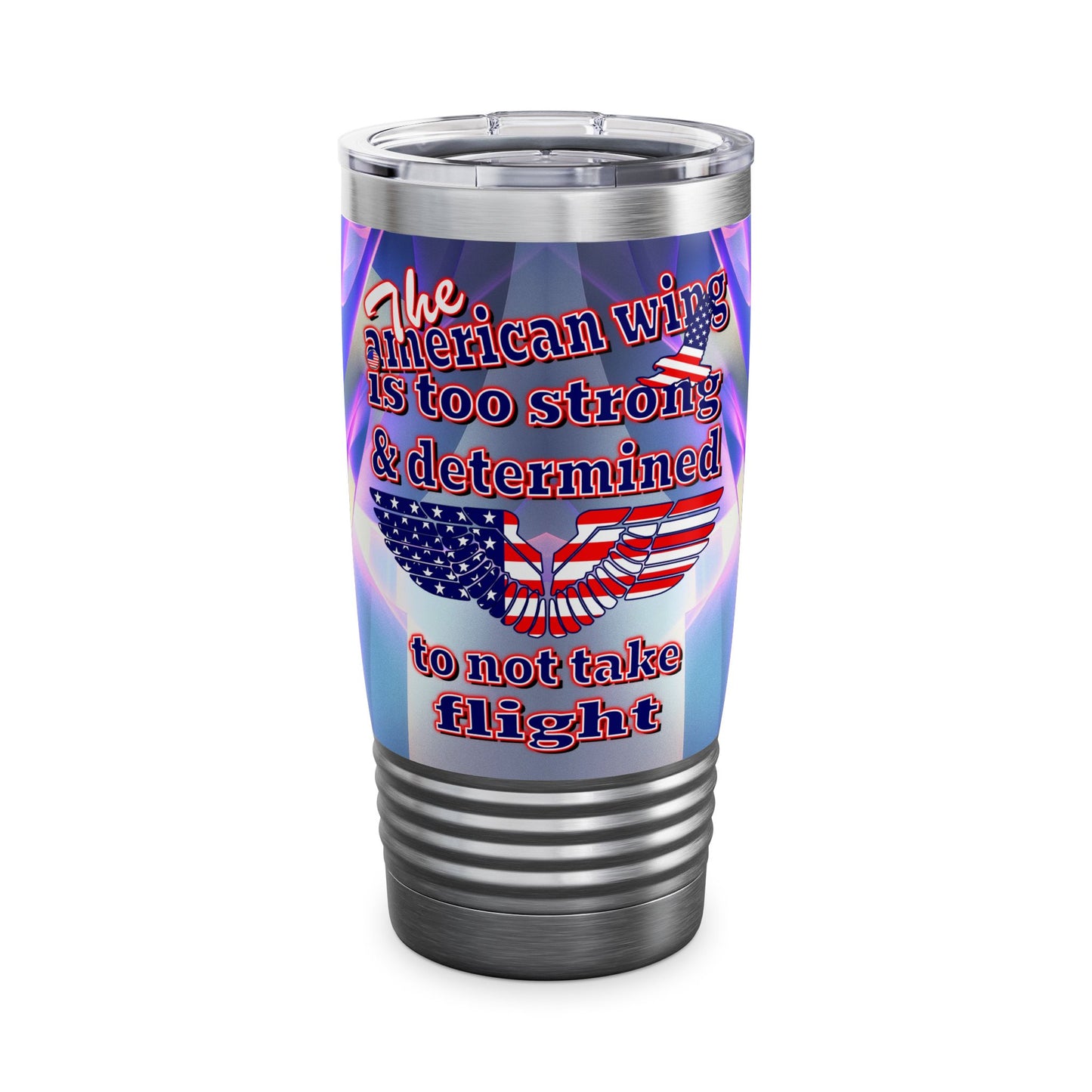 american wing - Ringneck Tumbler, 20oz (grey-pink wave)