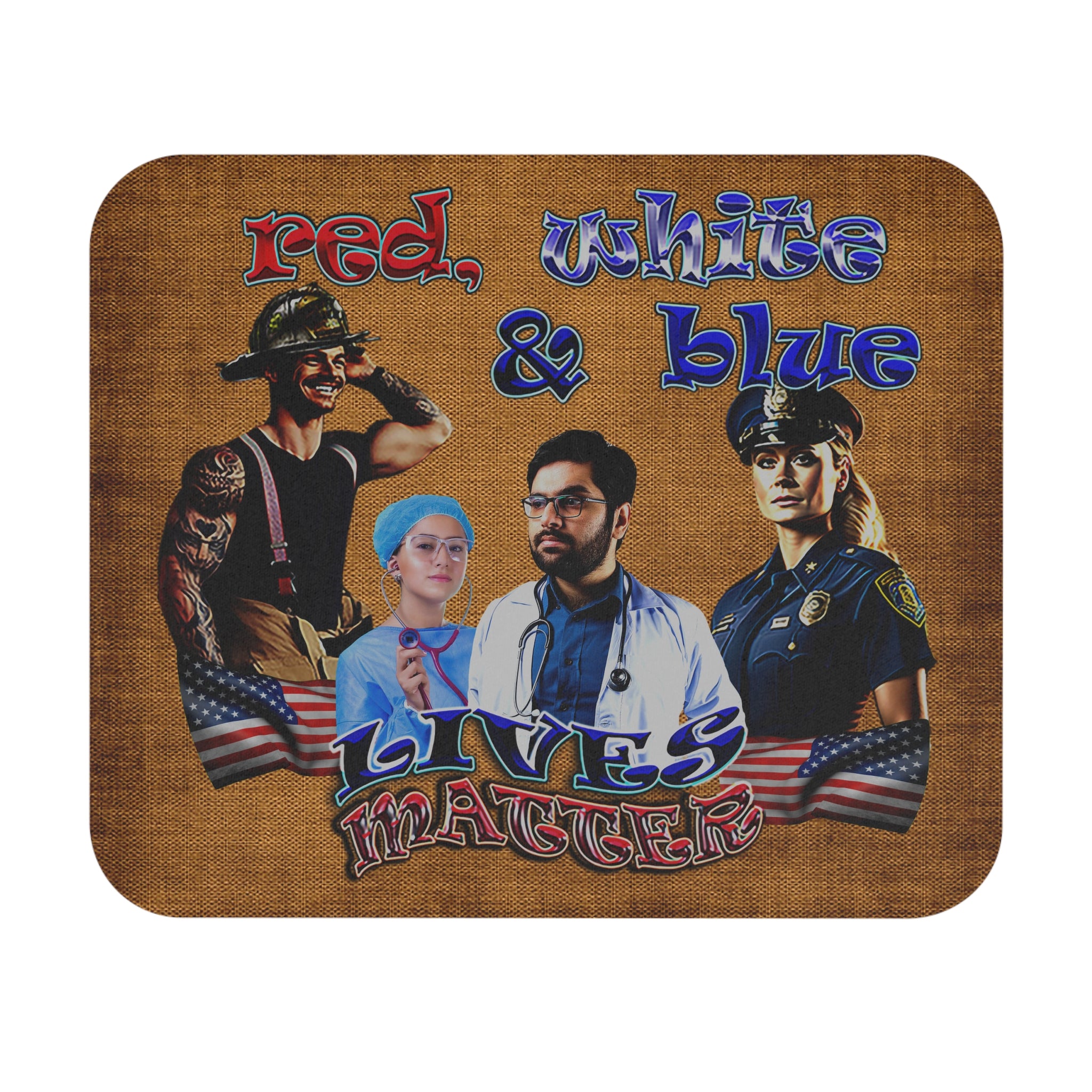 rw&b lives matter - Mouse Pad (Rectangle) (brown papyrus)