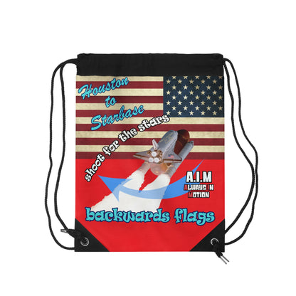 shoot for the stars - Drawstring Bag (red)