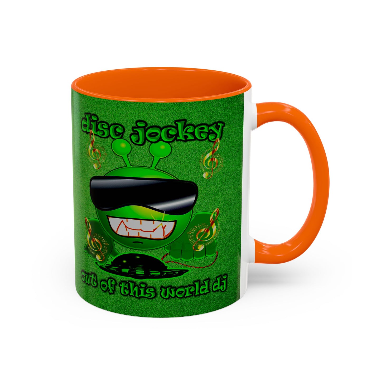 disc jockey - Accent Mug (green turf)