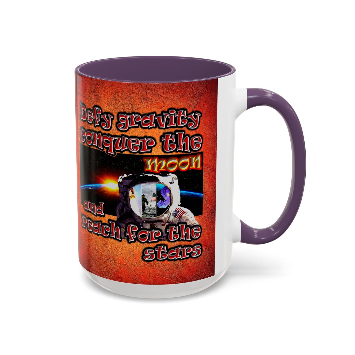 defy conquer reach - Accent Mug (burnt orange)