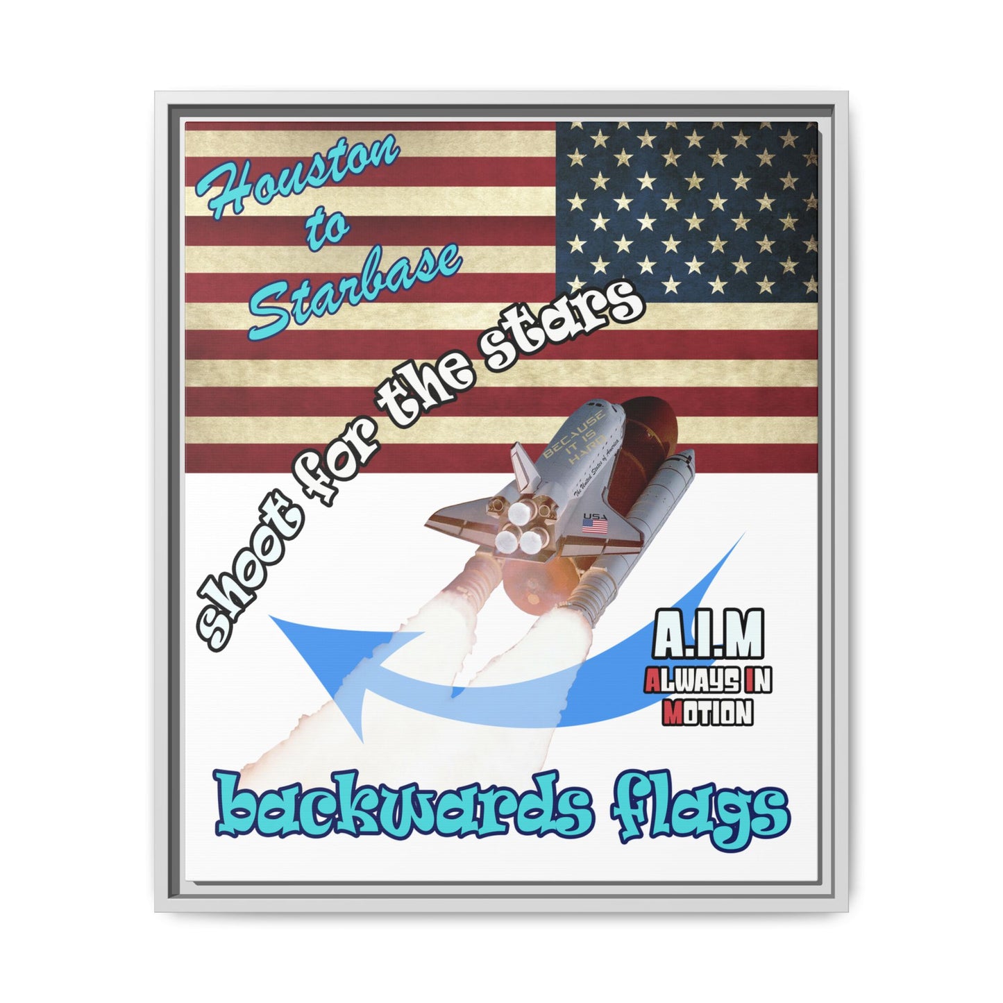 shoot for the stars - framed canvas art (white)