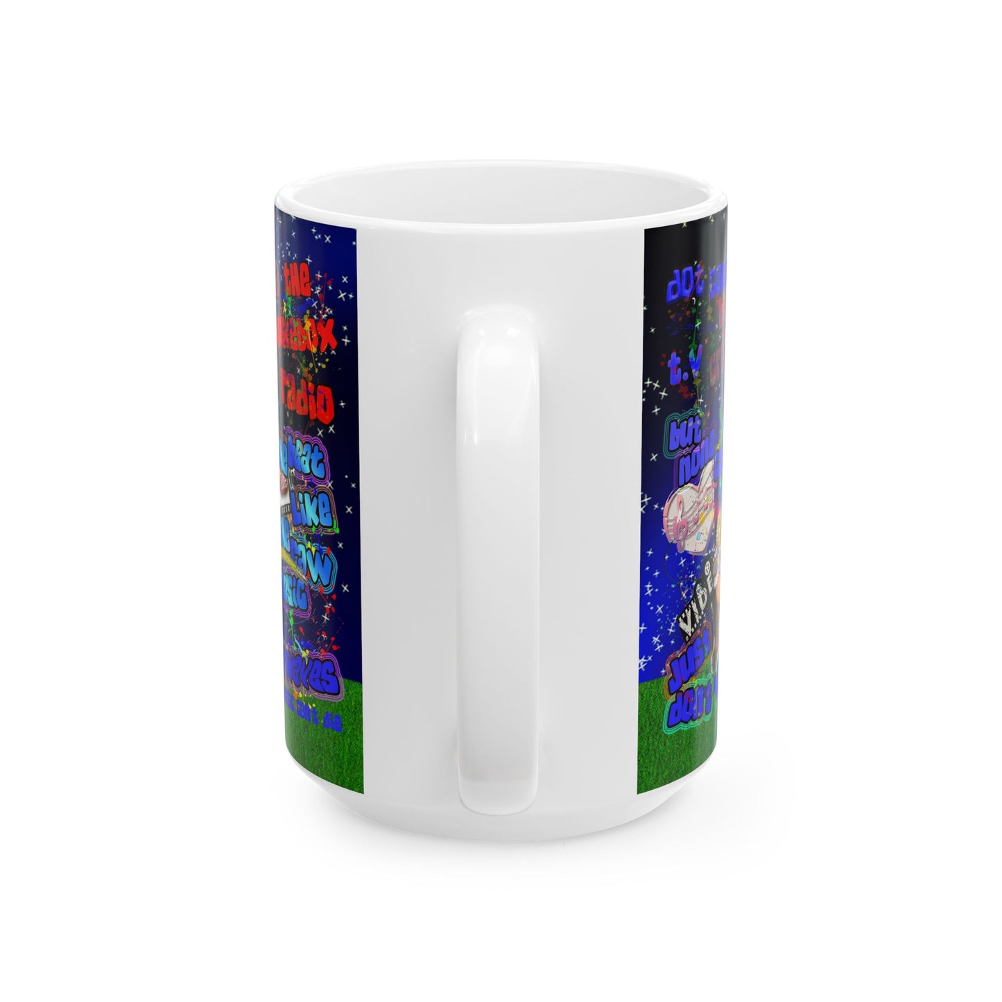 drop the beat - White Mug ('snoops' background)