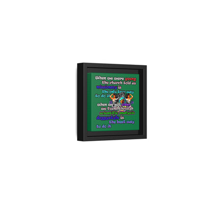 doggystyle - framed canvas art (dark green)