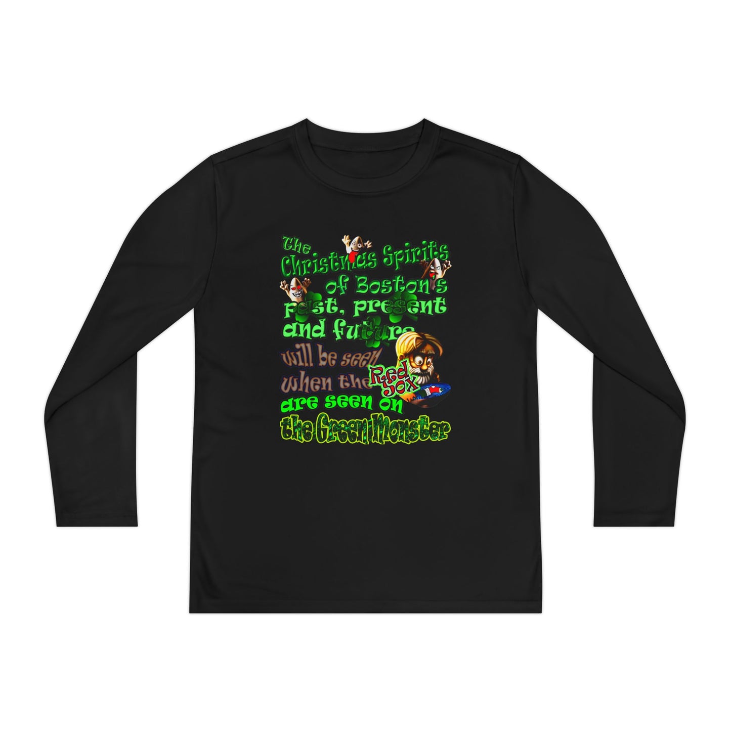 christmas spirits of boston - Youth Long Sleeve Competitor Tee