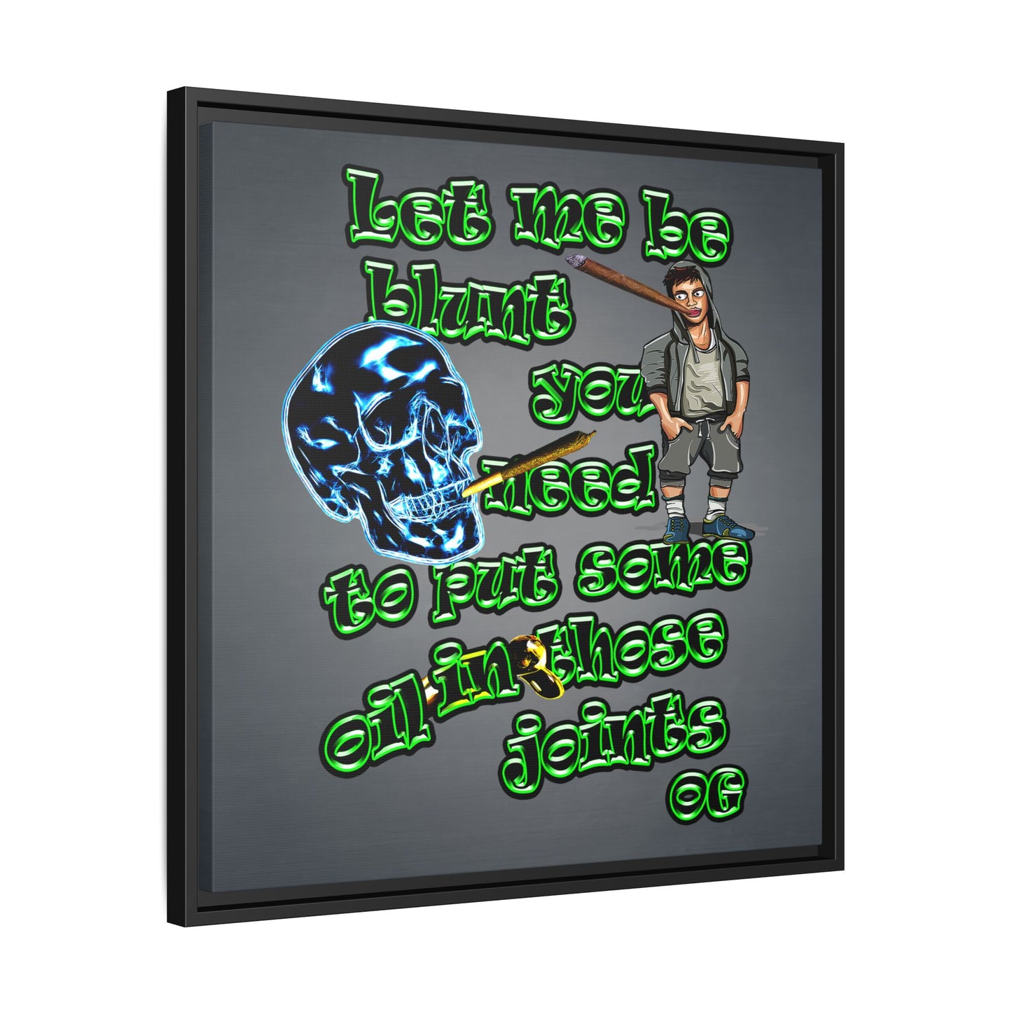 og - framed canvas art (grey-light grey)