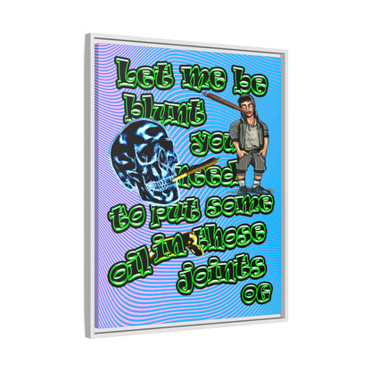 og - framed canvas art (light blue-purple wave)