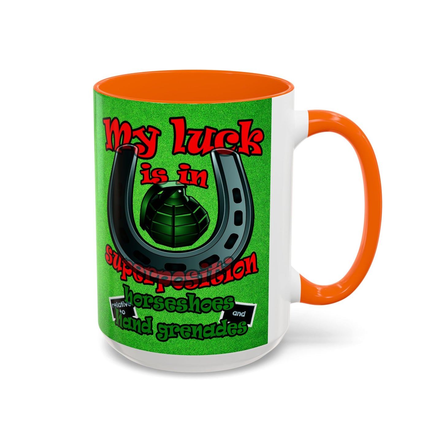 my luck - Accent Mug (green turf)