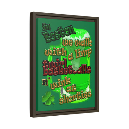 celtics logo - framed canvas art (dark green)
