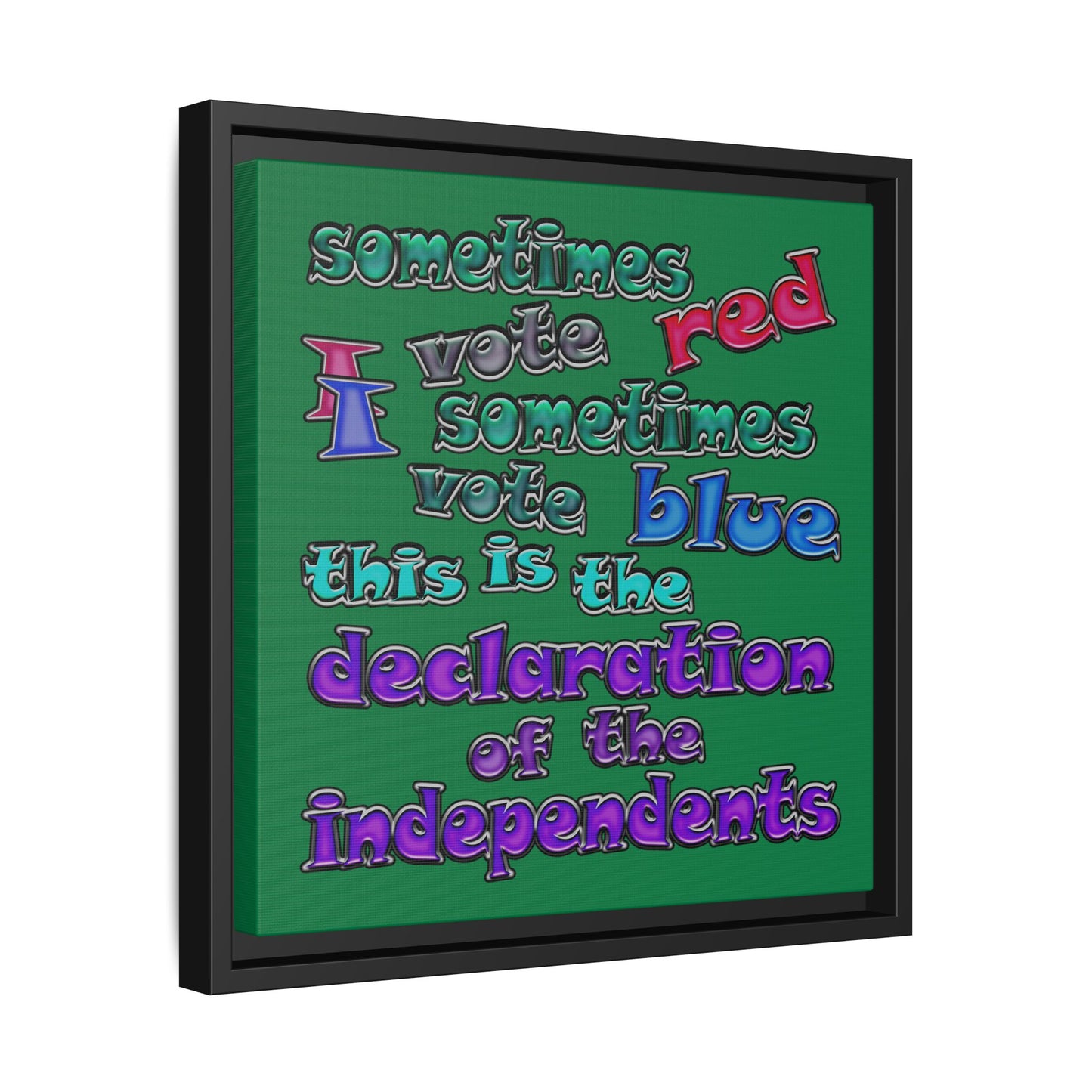 declaration of the independents - framed canvas art (dark green)