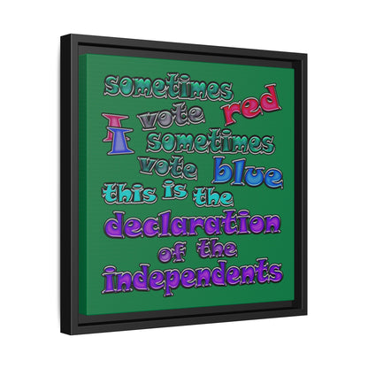 declaration of the independents - framed canvas art (dark green)