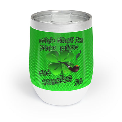 celtics logo - Chill Wine Tumbler (logo green)