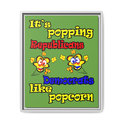 popping like popcorn - framed canvas art (green)