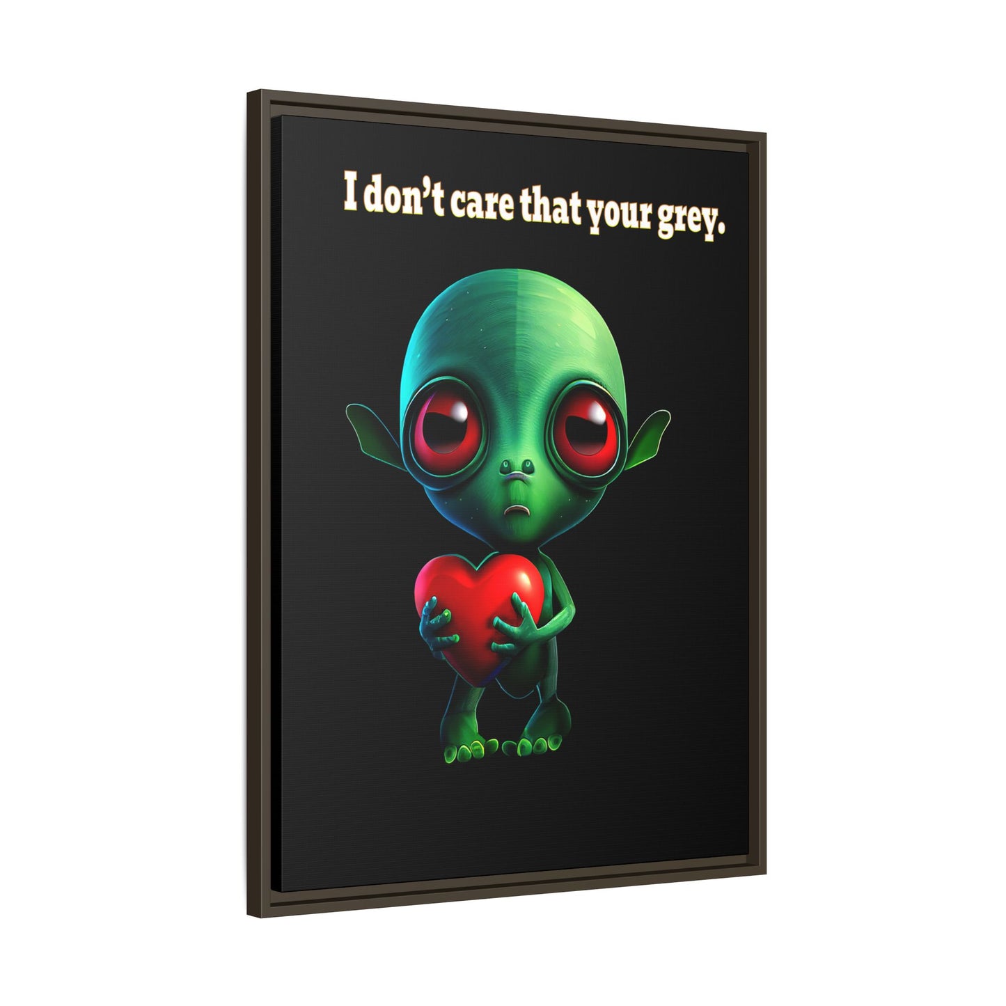 I don't care that your grey - framed canvas art (black)