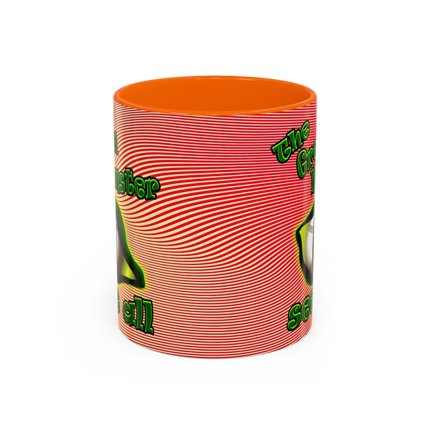 green monster - Accent Mug (yellow-orange wave)