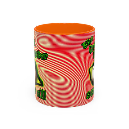 green monster - Accent Mug (yellow-orange wave)