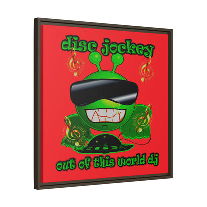 disc jockey - framed canvas art (red)