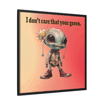 I don't care that your green - framed canvas art (yellow-orange wave)