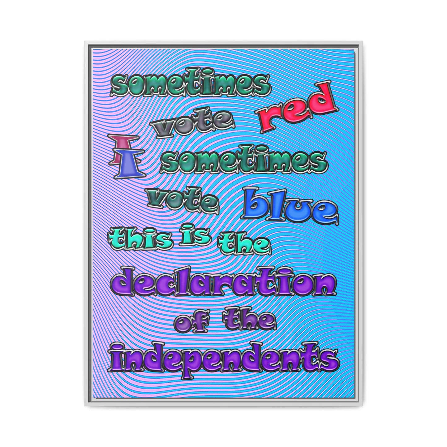 declaration of the independents - framed canvas art (light blue-purple wave)