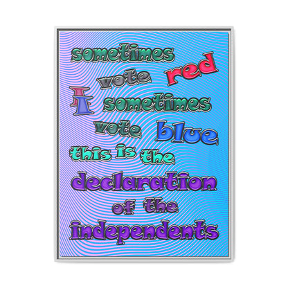 declaration of the independents - framed canvas art (light blue-purple wave)