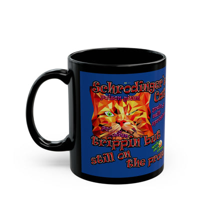 schrodinger's cat - Black Mug (dark blue)