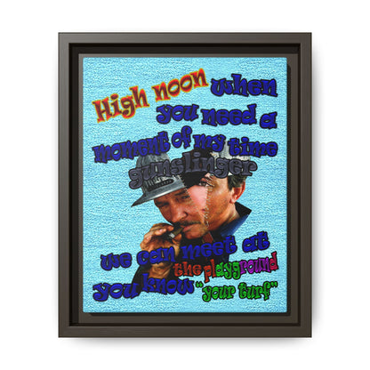 high noon - framed canvas art (faded blue)