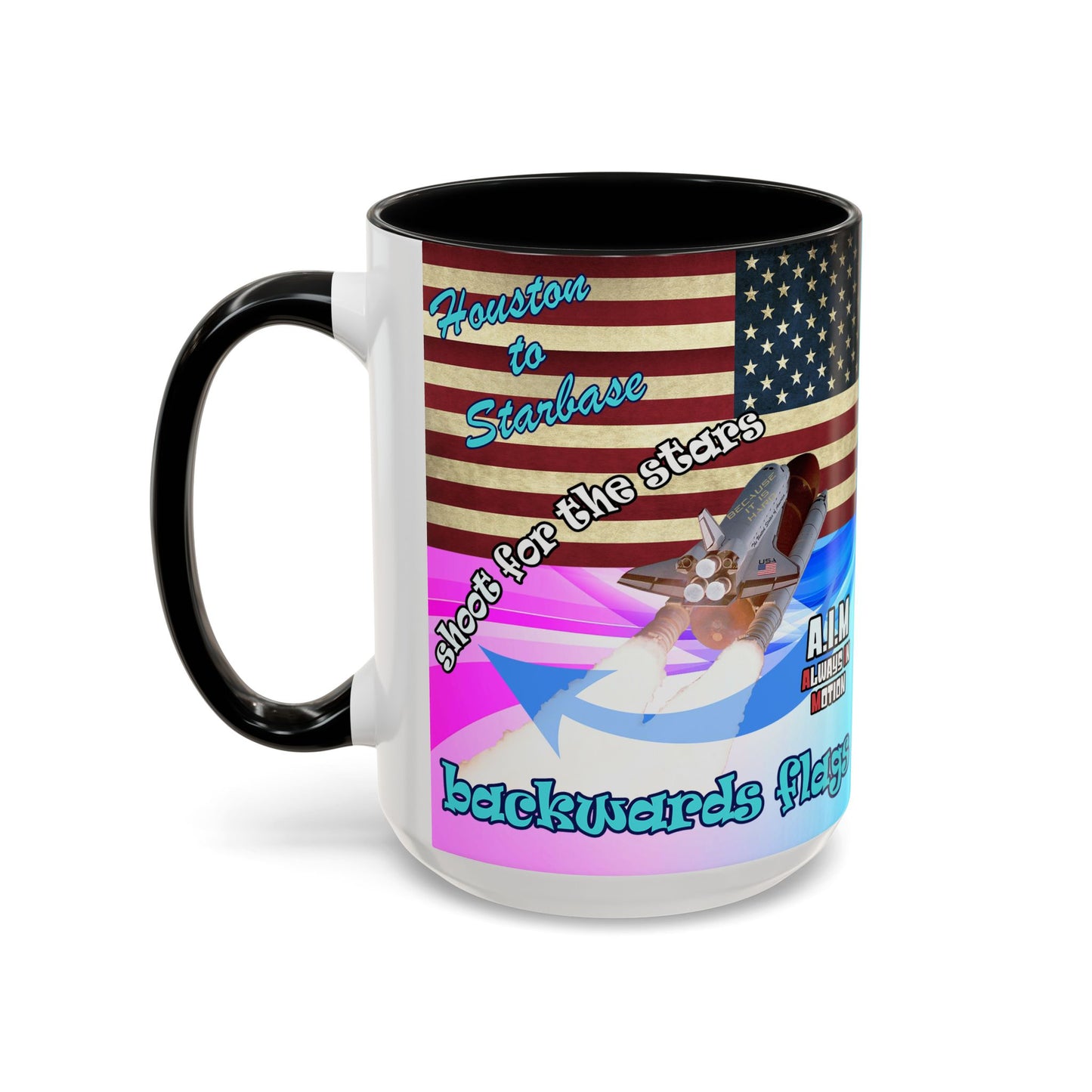 shoot for the stars - Accent Mug (light blue-pink wave)