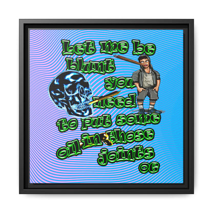 og - framed canvas art (light blue-purple wave)