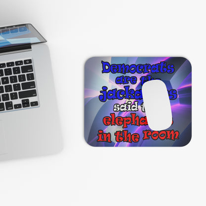 donkeys and elephants - Mouse Pad (Rectangle) (grey-pink wave)