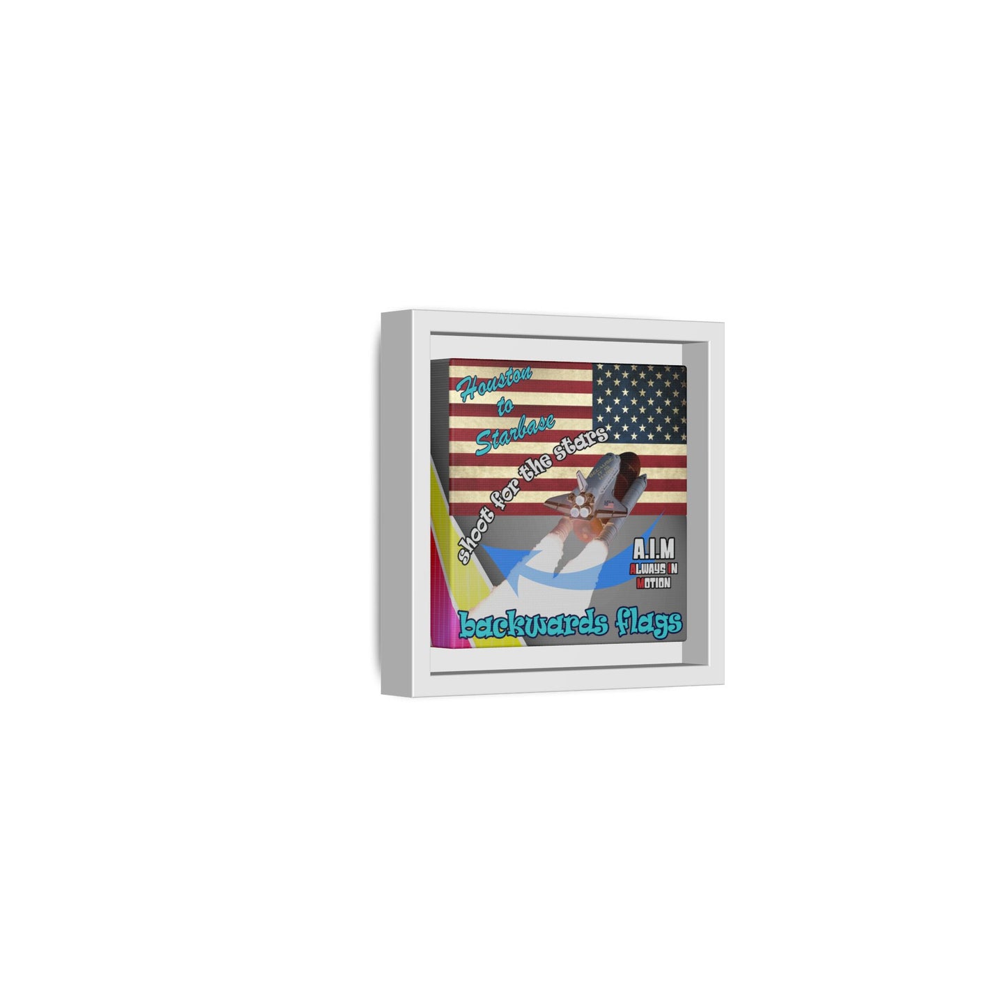 shoot for the stars - framed canvas art (rainbow split)