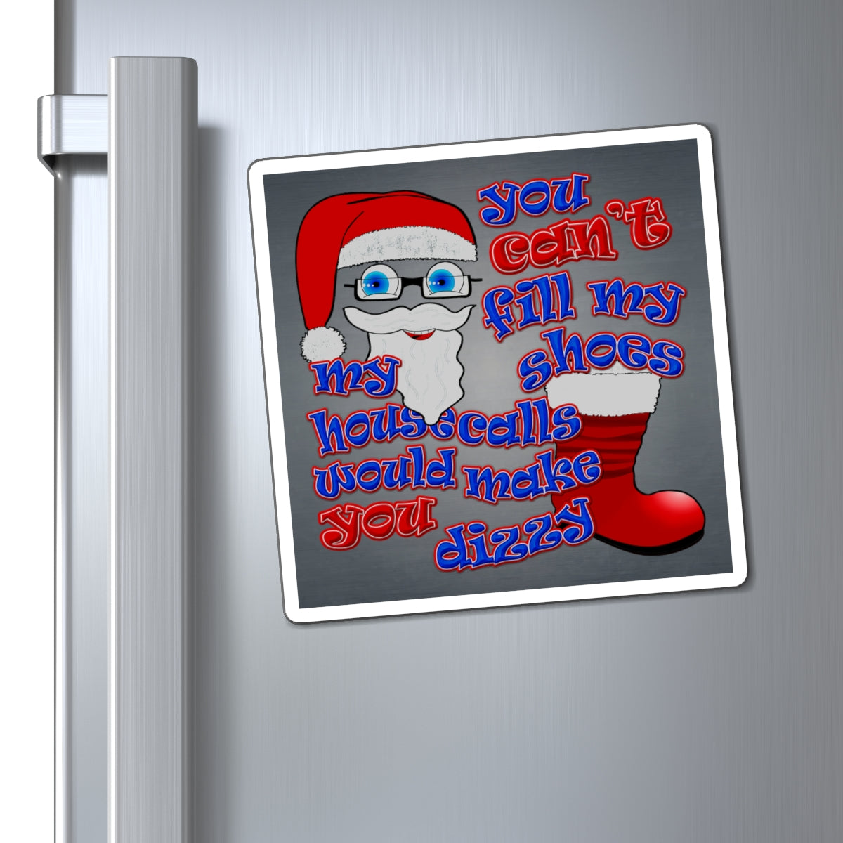 santa's shoes - Magnets - (grey-light grey)