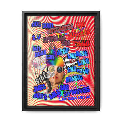 drop the beat - framed canvas art (yellow-orange wave)