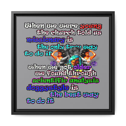 doggystyle - framed canvas art (grey)