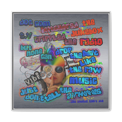 drop the beat - framed canvas art (brushed nickel)