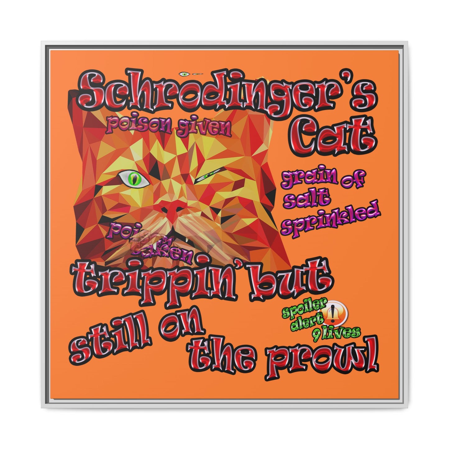 schrodinger's cat - framed canvas art (crusta)