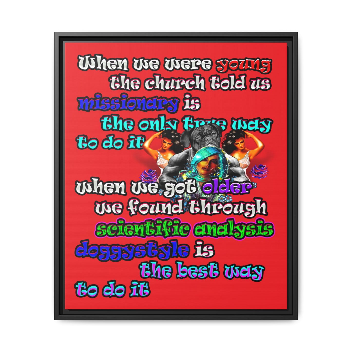 doggystyle - framed canvas art (red)