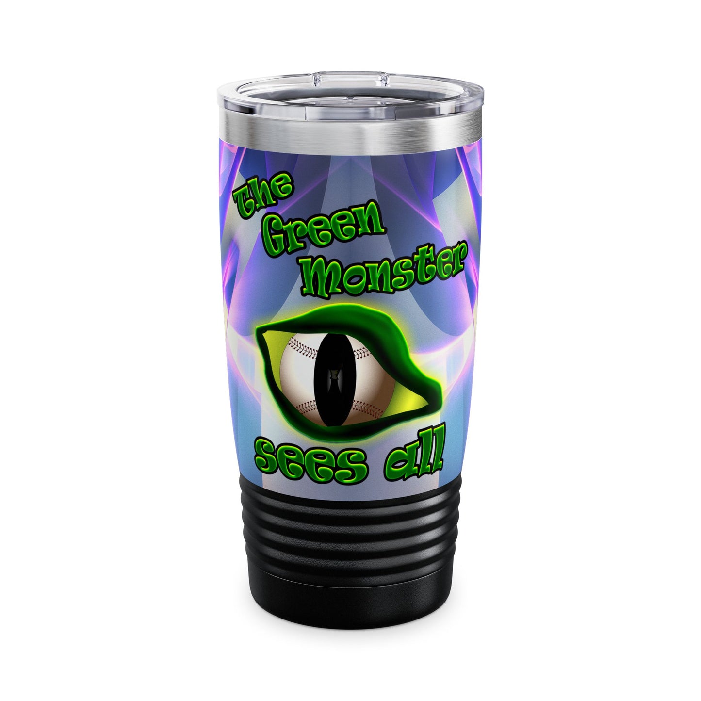 green monster - Ringneck Tumbler, 20oz (grey-pink wave)