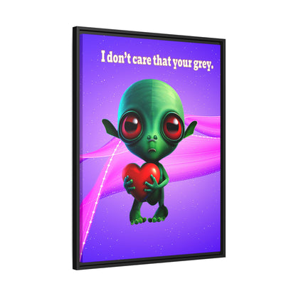 I don't care that your grey - framed canvas art (purple-pink wave)