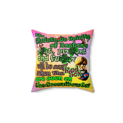 christmas spirits of boston - Faux Suede Square Pillow - (color blur)