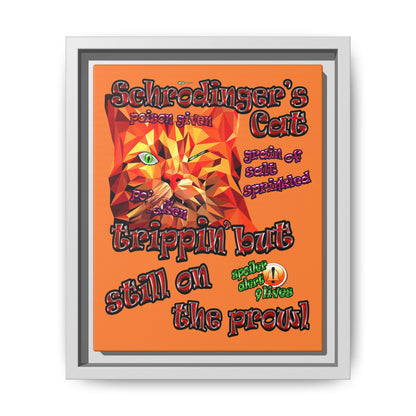 schrodinger's cat - framed canvas art (crusta)