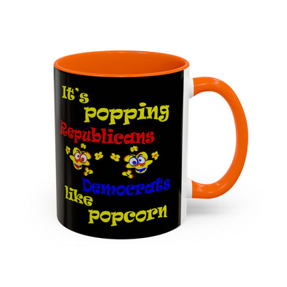 popping like popcorn - Accent Mug (black)