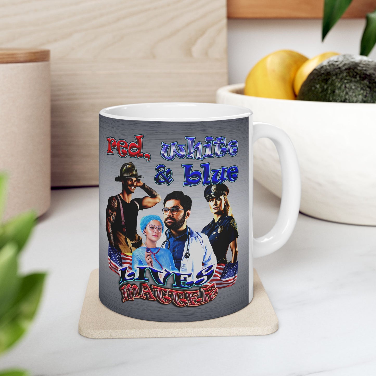 rw&b lives matter - White Mug (brushed nickel)