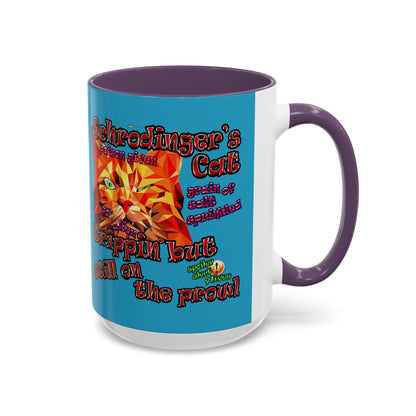 schrodinger's cat - Accent Mug (turquoise)