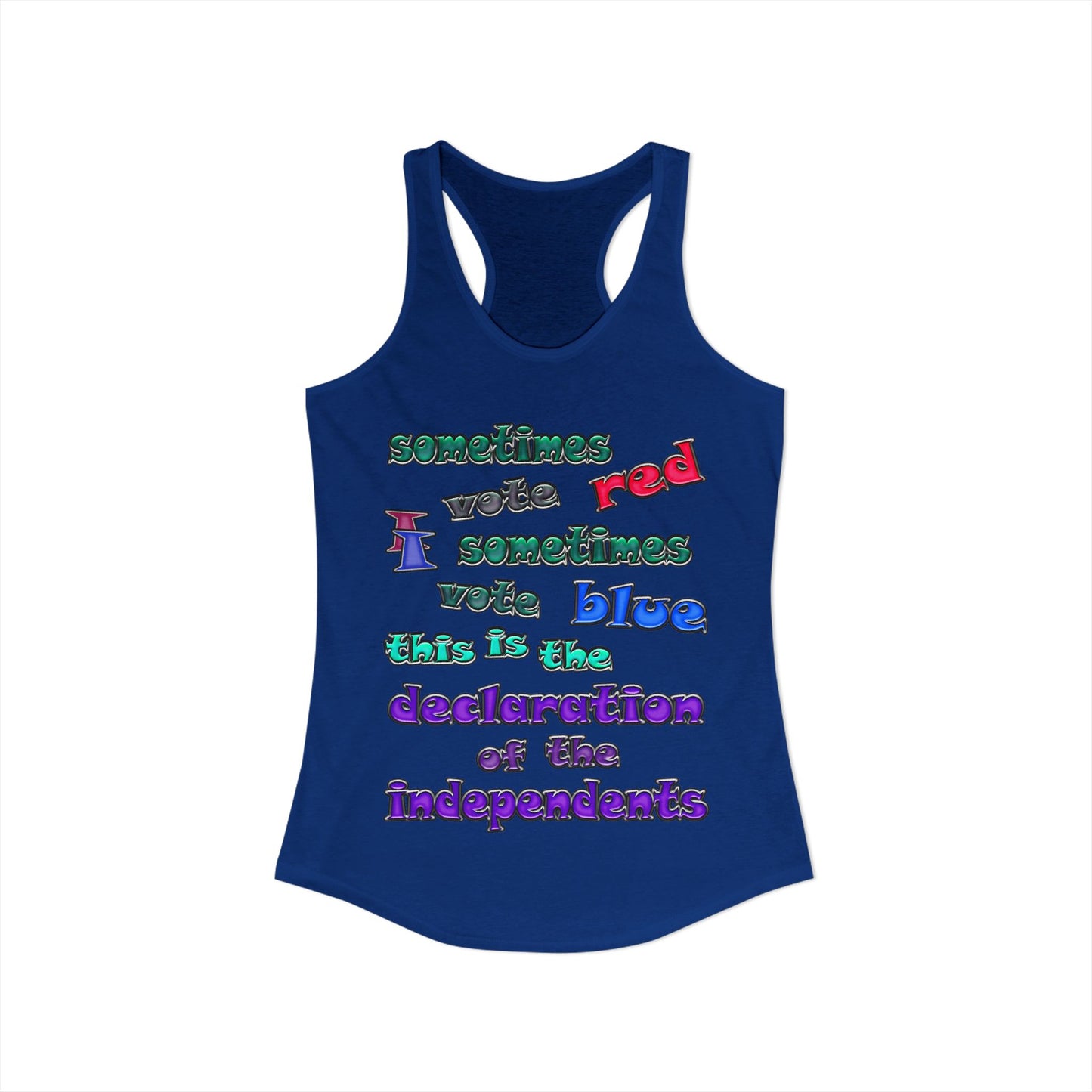 declaration of the independents - Women's Ideal Racerback Tank